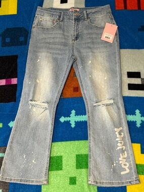 Juicy Couture Kids Mid Rise Crop Kick Flare Jeans NWT size 14